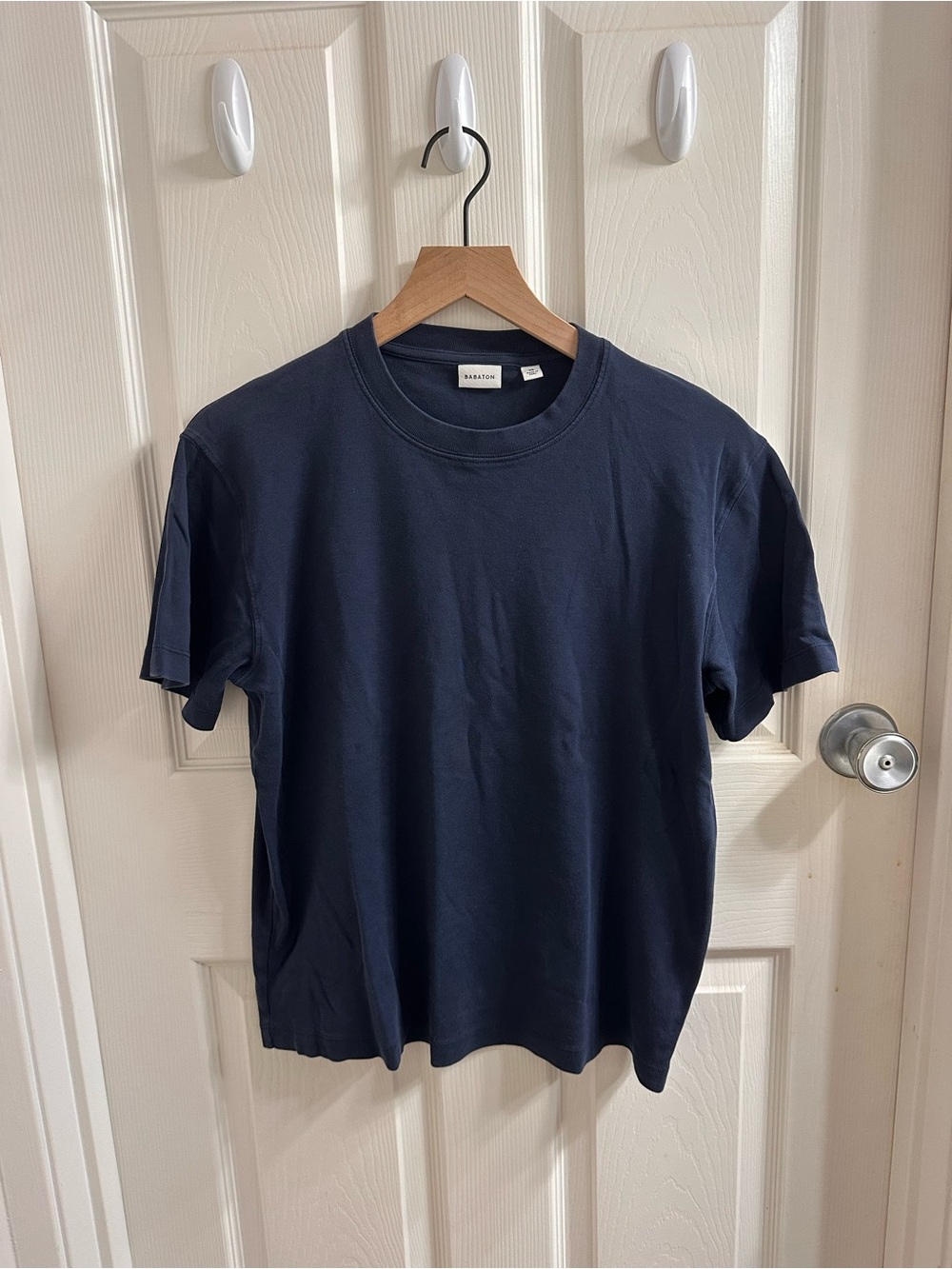 Babaton Navy Short Sleeve Crew Tee